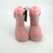 Bebe Toddler Girls Pink Logo Rhinestone Faux Fur Lined Boot 6 NWT $42 - £15.82 GBP