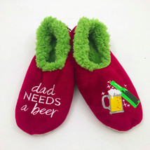 Snoozies Men&#39;s Dad Need&#39;s a Beer Large 11/12 Burgundy - £10.07 GBP