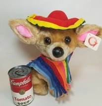 Pablo the Chihuahua Plush Dog Pup Wearing Serape Poncho Sombrero Goffa S... - $21.73