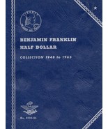 Empty Whitman Franklin Half Dollar Coin Folder Album #9032 1948-1963 - $11.29