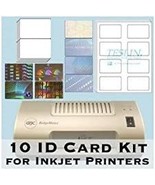 The 10 Id Card Kit Includes A Laminator, Inkjet Teslin, Butterfly Pouche... - £81.46 GBP