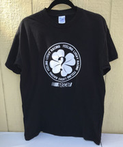 VTG 90’s Feeling Lucky Racing NASCAR 4 Leaf Clover Graphic  T Shirt L Black - £14.62 GBP