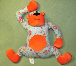 Pier 1 24&quot; Monkey Plush Paisley Orange Blue Large Stuffed Animal Pillow Toy - £12.94 GBP