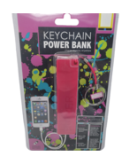 Magenta Portable Power Bank Backup Battery Charger With Key Chain 1200mAH - £2.10 GBP