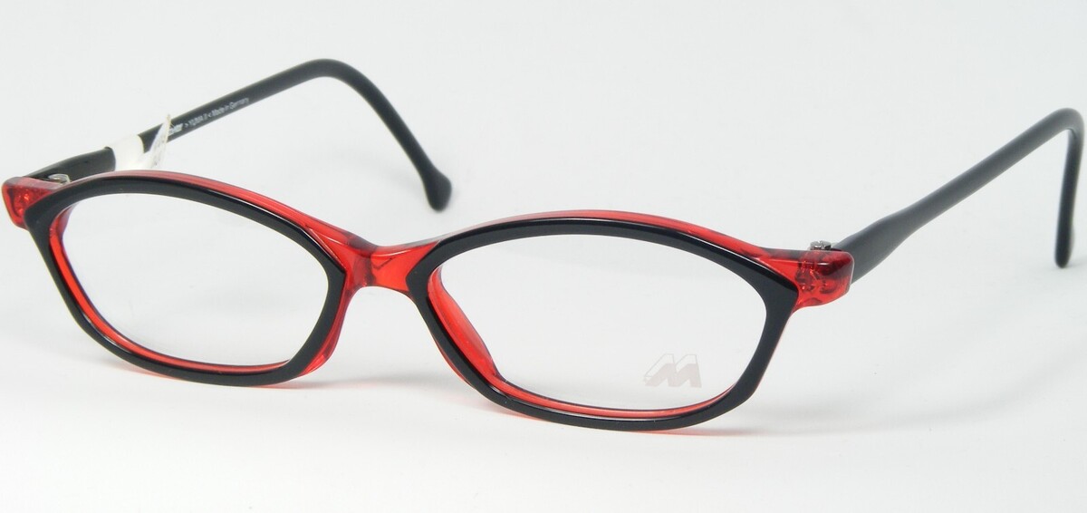 Gafas Vintage Meitzner YUMA II 1495 NEGRO/ROJO 50-15-135mm Alemania - $75.71