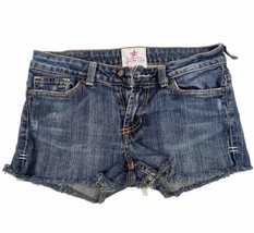 People’s Liberation Cut Off Denim Shorts Blue Size 29 Star Pockets - £7.83 GBP