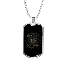 Tarot Card Necklace Magic Crystal And Hand Stainless Steel or 18k Gold Dog Tag  - £37.33 GBP+