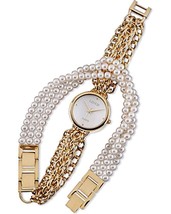 Lenox Goldplate Wrap Around Watch &amp; 3-Strand Detachable Bracelet 2 PC. N... - $59.90