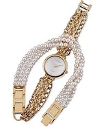 Lenox Goldplate Wrap Around Watch &amp; 3-Strand Detachable Bracelet 2 PC. N... - £47.11 GBP