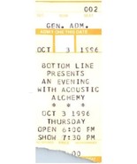 Vintage Acoustic Alchemy Ticket Stub October 3 1996 The Bottom Line New ... - £19.41 GBP