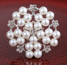 10pcs pearl flower flat base Buttons,Alloy Buckle,hair decoration accessories - £15.50 GBP