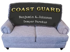 Military - US Coast Guard Blanket- Personalized - Gift Military Tapestry, 61x36 - £58.28 GBP