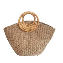 Straw Bag Rattan Handbag Handmade Weaving Bag Women Woven Beach Tote Bag... - £60.11 GBP