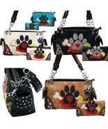 Dog Paw Print Handbag Western Carry Concealed Shoulder Purse Wallet Bag ... - £22.01 GBP+
