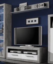 Pietra 120cm TV Cabinet Grey and White Gloss - $211.52