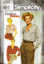 Misses&#39; Petite Blouse Vintage 1989 Simplicity Pattern 9293 Sizes 8-18  U... - $12.00