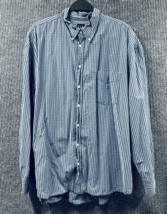 VTG Gap Shirt Mens 2XL Plaid Blue Standard Fit Button Down Dressy Work Casual - £14.16 GBP