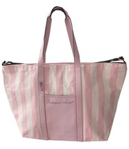 Pink White Striped Weekender Bag Victoria&#39;s Secret shoulder hand strap p... - £15.71 GBP