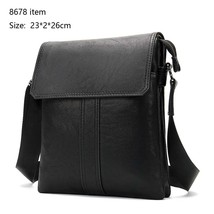 Shoulder Bag Husband Black Men Leather Bag for ipad Crossbody Bags for Men Mid D - £59.91 GBP