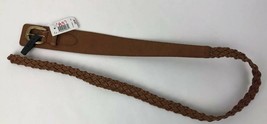 Woven Braided Leather Belt Women&#39;s Sz ML See Images Brown w/ Buckle Pad FSTSHP - £10.61 GBP