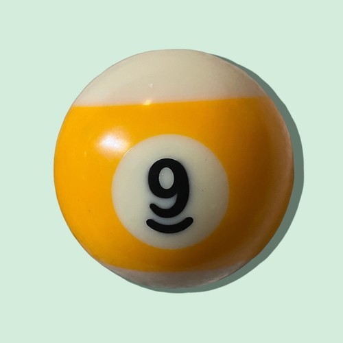 Nine Pool Billiard Ball #9 2.25&quot; Yellow Stripe 2 1/4&quot; Standard Size Vintage - $13.47
