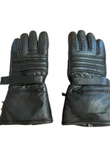 Men’s Large Thinsulate Winter Motorcycle Riding Gloves Zipper Pockets Black - £12.86 GBP