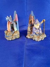 Alabastrite Dragon And Merlin Bookends Collectible Anytime Gift - £29.98 GBP
