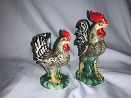 Vintage Napcoware Hand Painted Rooster and Hen Set Figurines - £54.95 GBP