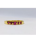 Pink ruby band in 14k hallmarked gold - £500.89 GBP