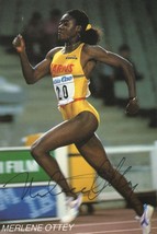 Merlene Ottey Jamaican Athetics Olympic Games Hand Signed Photo - £11.18 GBP
