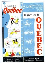 1963 La Province de Quebec Canada Map French &amp; English  - £8.56 GBP