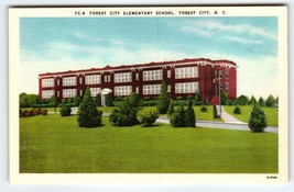 Forest City Elementary School North Carolina Vintage Linen Postcard NC U... - £10.08 GBP