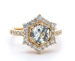 18k Gold 1.04ct Specialty Hexagon Yellow Genuine Sapphire Diamond Ring (... - £1,699.93 GBP