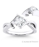 Forever ONE D-E-F Round Cut Moissanite 14k White Gold Solitaire Engageme... - $804.64+