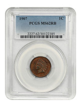 1907 1C PCGS MS62RB - £59.66 GBP
