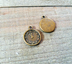 4 Clock Charms Pendants Antiqued Bronze Steampunk Charm Pocket Watch Charms - £1.56 GBP