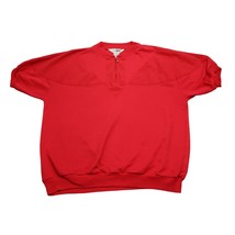 Idle Time Sweatshirt Womens L Red Short Sleeve Crew Neck Zip Knitted Top - $25.62