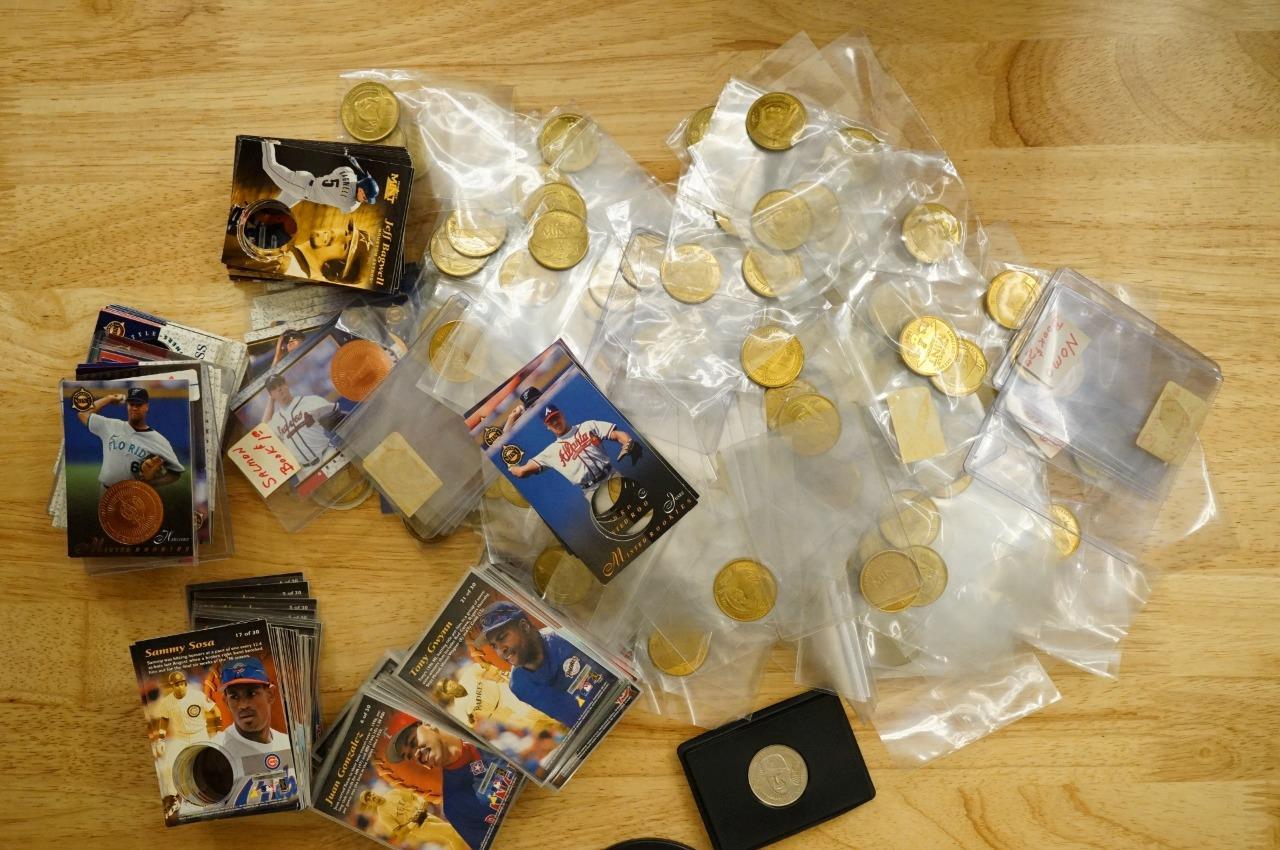 MLB Baseball Trading Cards &amp; Metal Coins Dealer Bulk Lot 1997 Pinnacle Mint - $94.04