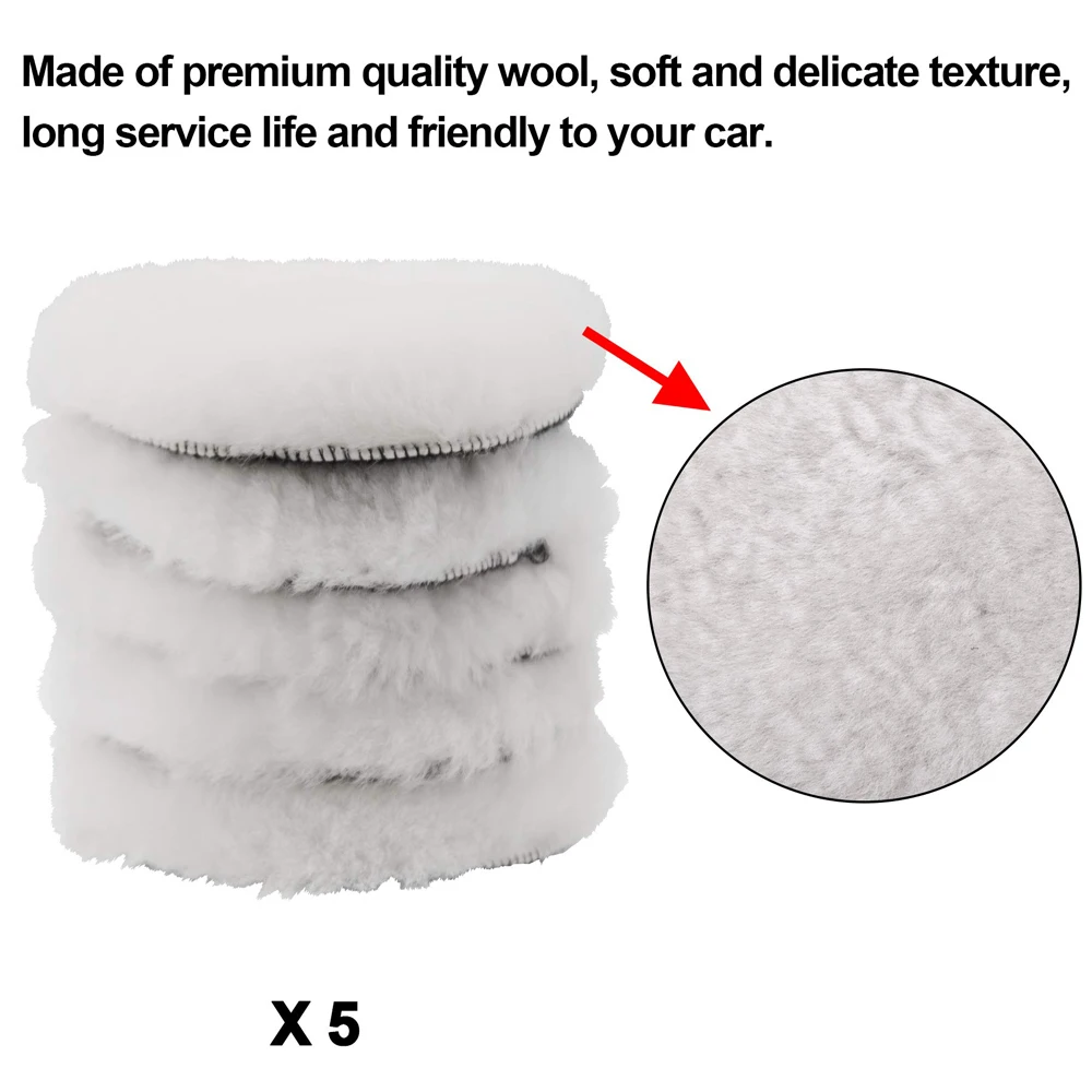  Polishing Pad 3-7 Inches Soft Sheepn Buffing Pads with Hook &amp; Loop Back... - $280.07