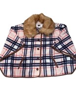 Janie and Jack Pink/Navy Blue Plaid Poncho Sweater NWT Sz 5/6 - $726.85 MXN