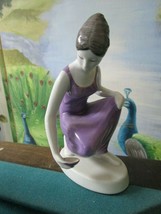 Hollohaza Hungary Lady In Purple Figurine - £74.11 GBP