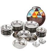 FULL SET 22 pcs CLS  Portable Stainless Steel Table Plates, Corrosion Re... - $1,525.96 MXN