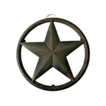 Barn Star Cast Iron Trivet Wall Hanging Brown Tableware Tabletop Country Coaster - $21.47