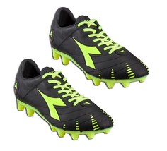 New Diadora Evoluzione K BX 14 Soccer Shoes Black/Yellow Sz 11.5 - £87.72 GBP