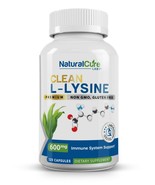 Natural Cure Labs Clean L-Lysine 600mg, 120 Capsules - $26.29 CAD