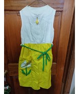Vintage Yellow White Cotton Floral Tulip 60s Vintage Style Summer Dress - $942.26 MXN