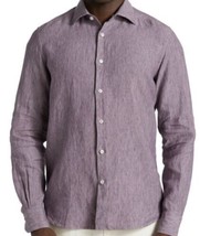Saks Fifth Avenue Men’s Lavender Pure Luxury Linen Shirt Sz L Classic Fit - £49.02 GBP