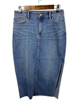 Sam Edelman Denim Skirt Midi Maribelle Pencil Size 8/29 Blue Zip Slit Y2K - £27.72 GBP