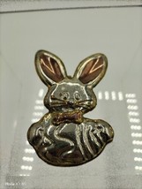 Vintage Silver Copper Gold Tone Large Easter Bunny Rabbit Brooch Pendant... - £13.95 GBP