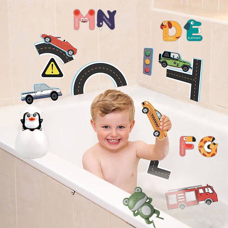 Baby Toys Flexible Road Track Car Stick Bath Toy Kids Bathroom Bathtub E... - £7.27 GBP+